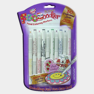 Collections Etc Edible Food-Safe Fine Tip Markers - Set of 6 